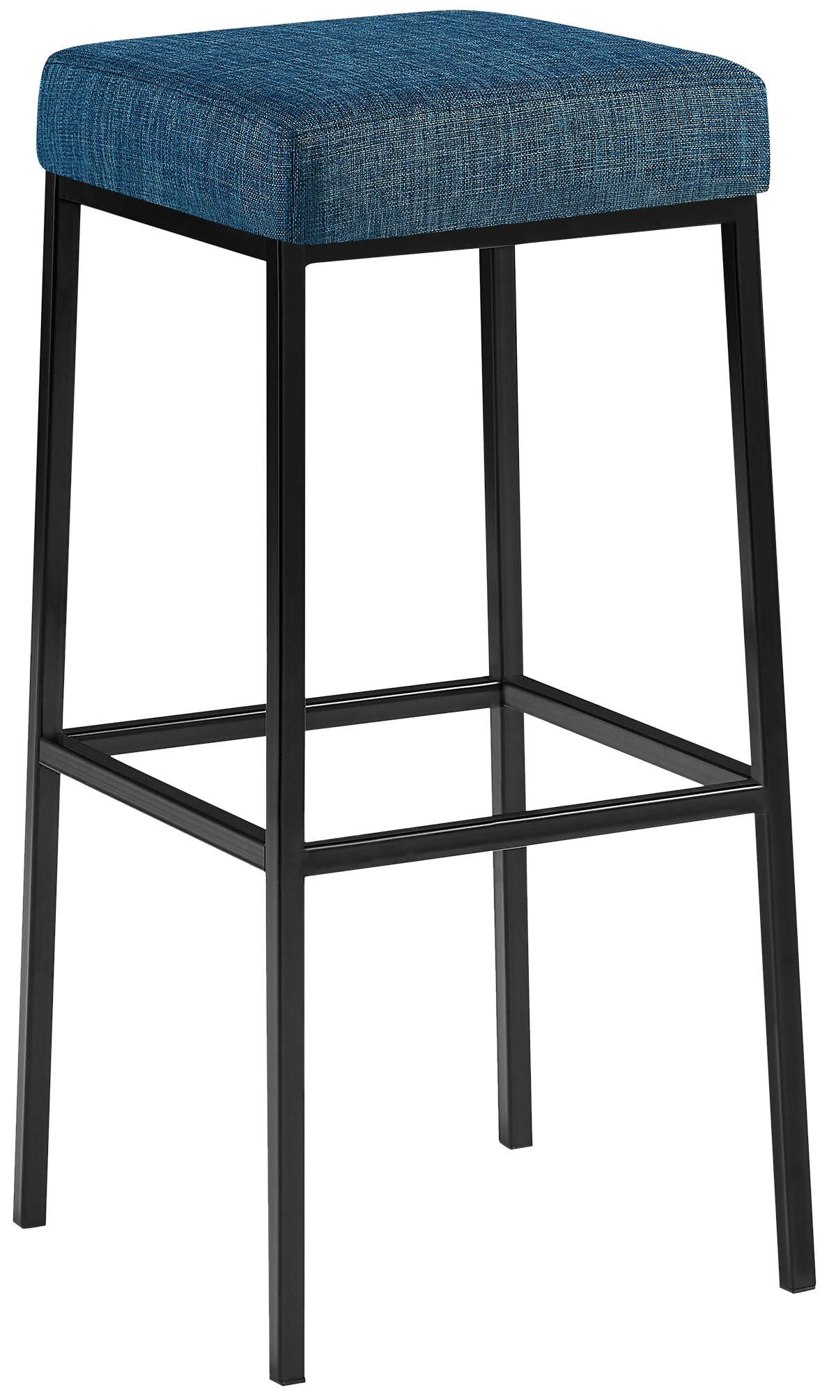 BARHOCKER Stoff blau - Blau/Schwarz, Textil/Metall (37/83/37cm) - CLP