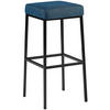 BARHOCKER Stoff blau - Blau/Schwarz, Textil/Metall (37/83/37cm) - CLP