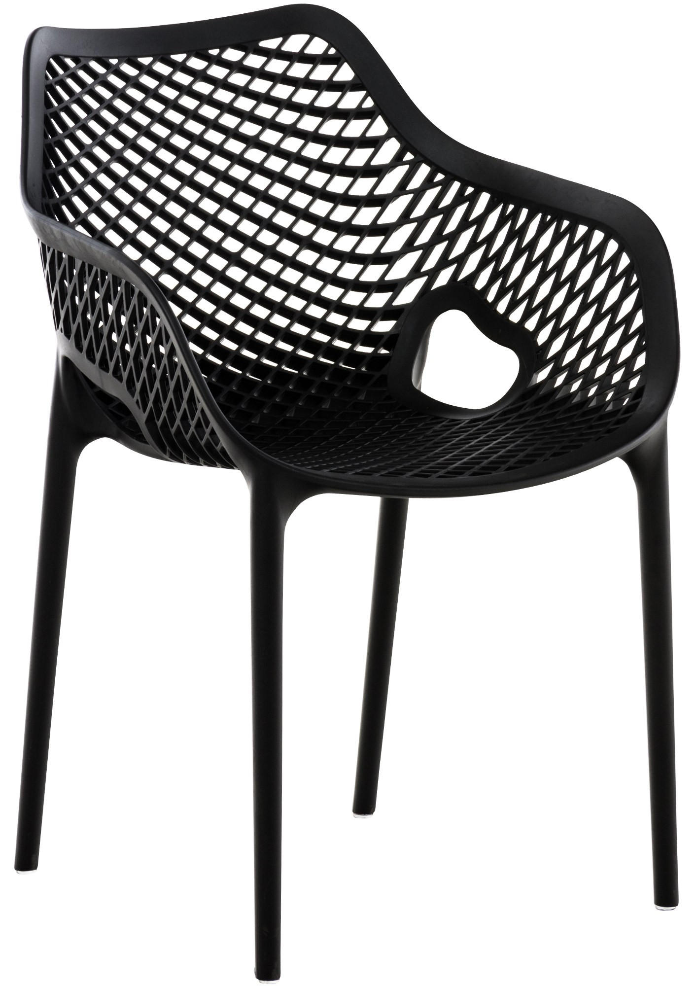 GARTENSTUHL Kunststoff Schwarz - Schwarz, Kunststoff (57/81/60cm) - CLP