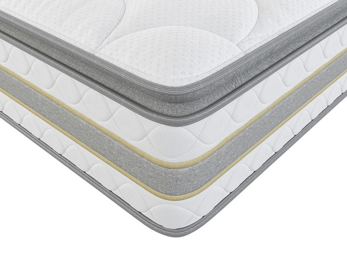 STANDARDMATRATZE - 2 Personen - stoff - weiß Canterbury - Weiß, Textil (160/200cm) - Vente-Unique