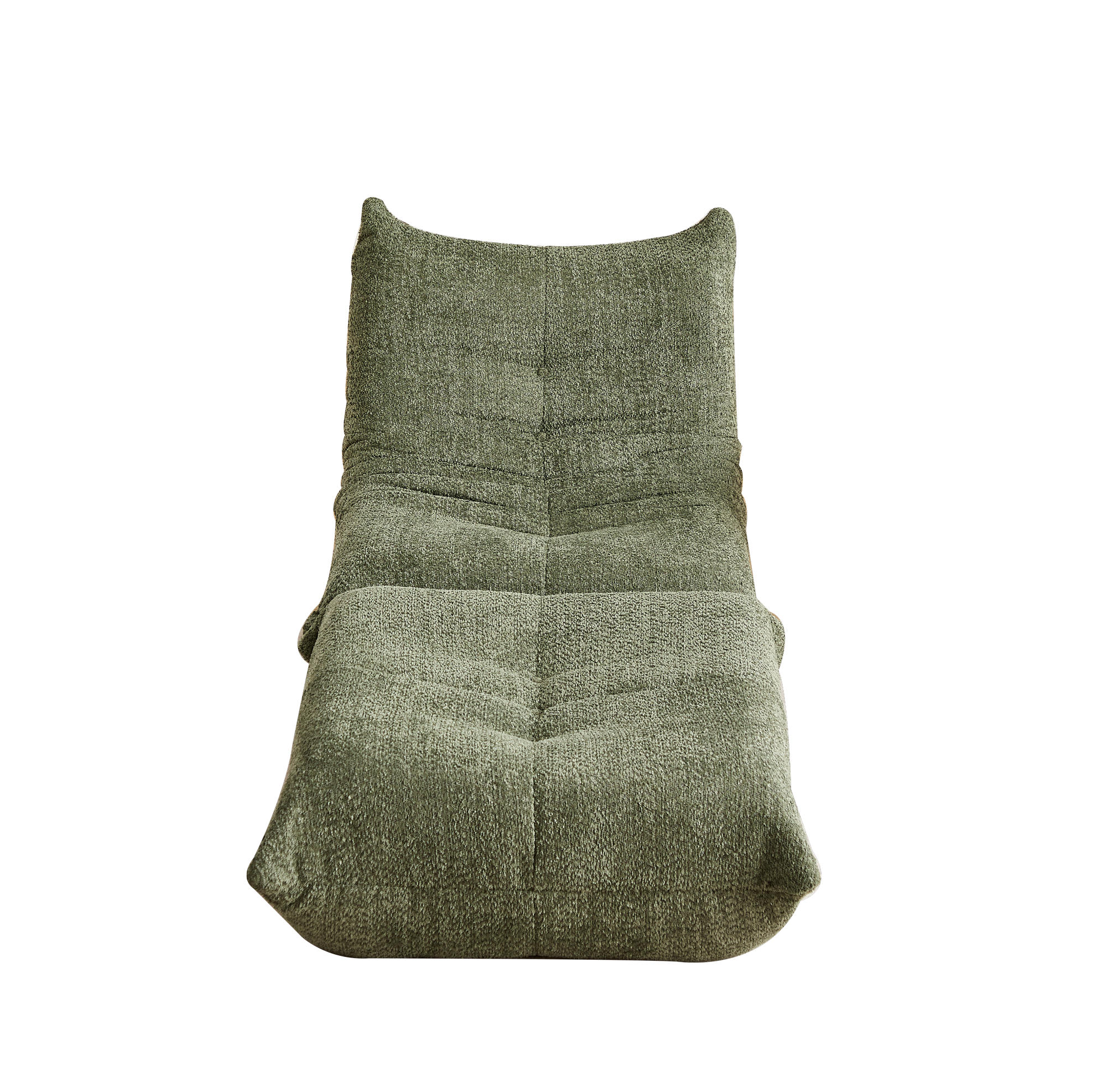 SCHLAFSESSEL mit Fußstütze Chenille Grün - Grün, Kunststoff (94/71/185cm) - Beauniv