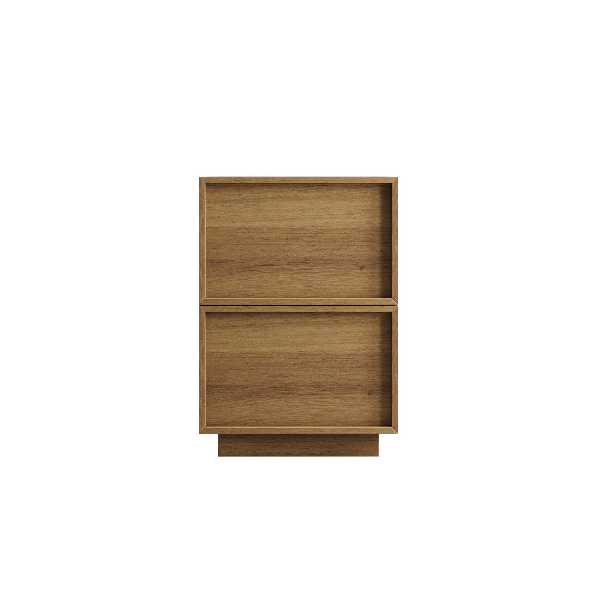 NACHTTISCH 38/48/50 cm mit 2 Schubladen 38/48/55 cm in Eichenoptik, grifflos und kompakt - Braun, Holzwerkstoff (48/50/38cm) - BEAOK
