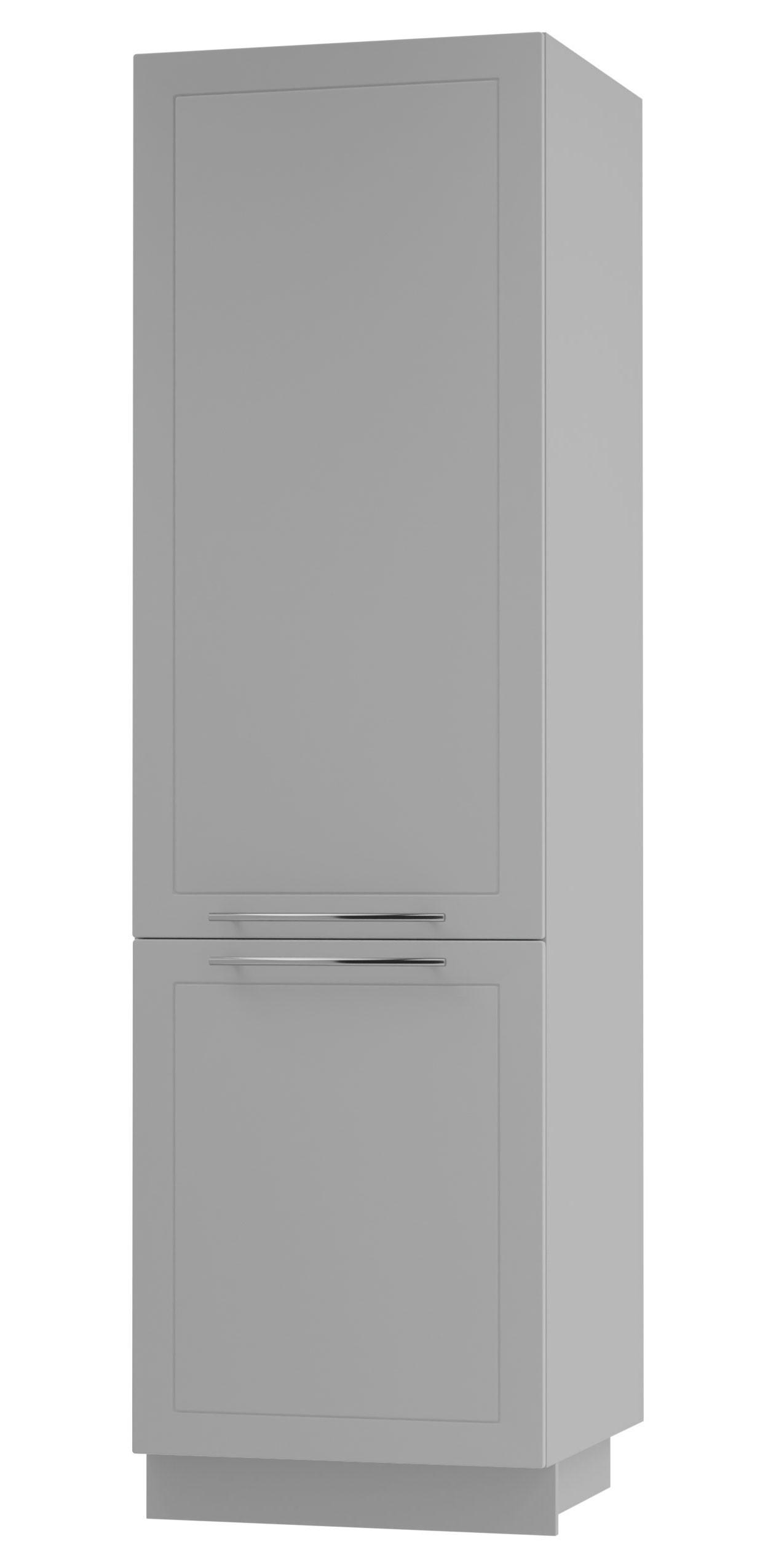Feldmann-Wohnen Kühlschrankumbauschrank Grau, Grau 60x207x59 cm
