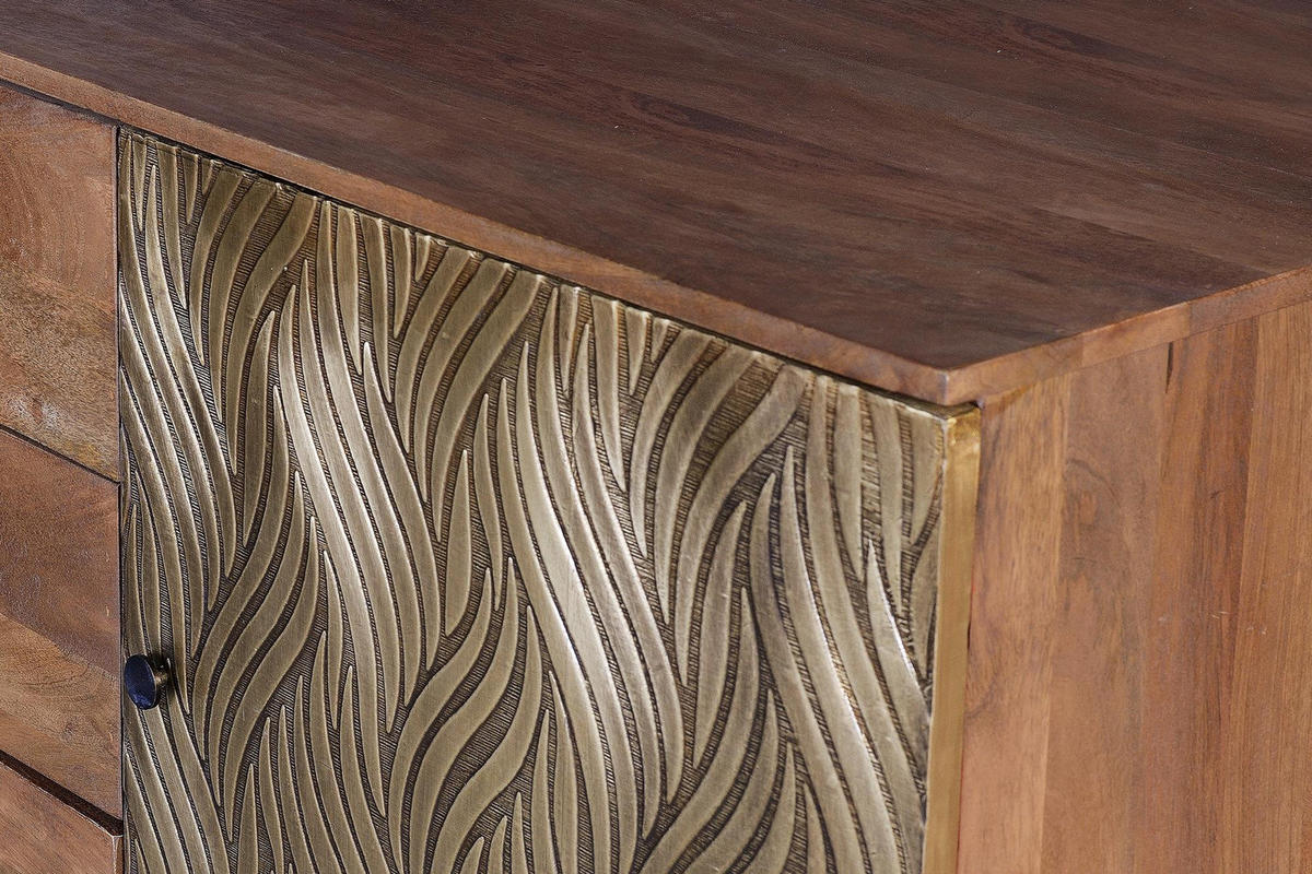 SIDEBOARD aus Mangoholz und Bronze - Braun, Holz (40/78/160cm) - Giner y Colomer