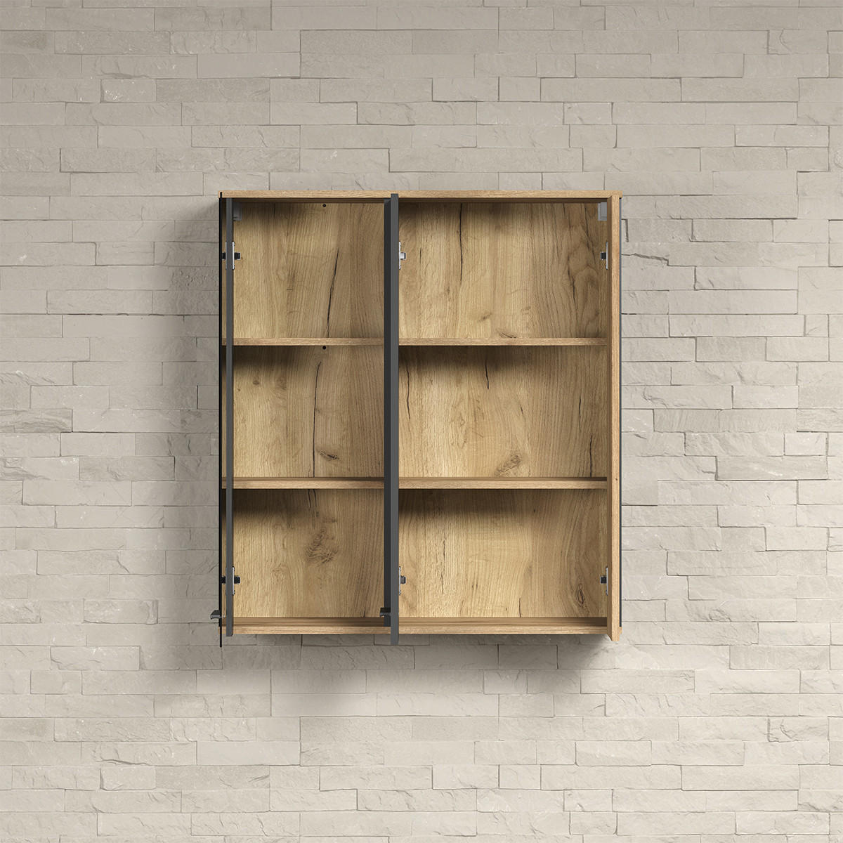 VITRINE Esteban Anthrazit - Anthrazit, Holzwerkstoff (90/99/34cm) - Trendteam