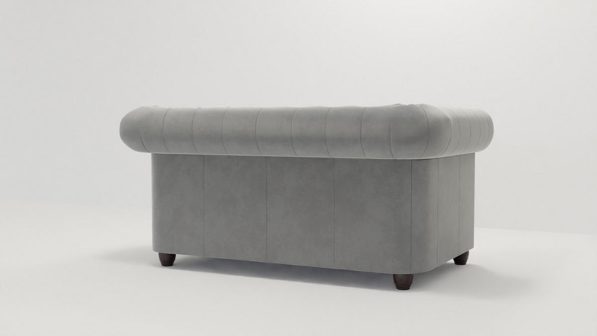 CHESTERFIELD-SOFA 2-sitzer mit Schlaffunktion Nyx Grau Samt - Braun/Grau, Holz/Textil (148/72/86cm) - S-Style Möbel