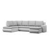 U-SOFA MIT SCHLAFFUNKTION FORESTA, Grau + Grau - Hellgrau/Grau, Textil (300/89/200cm)