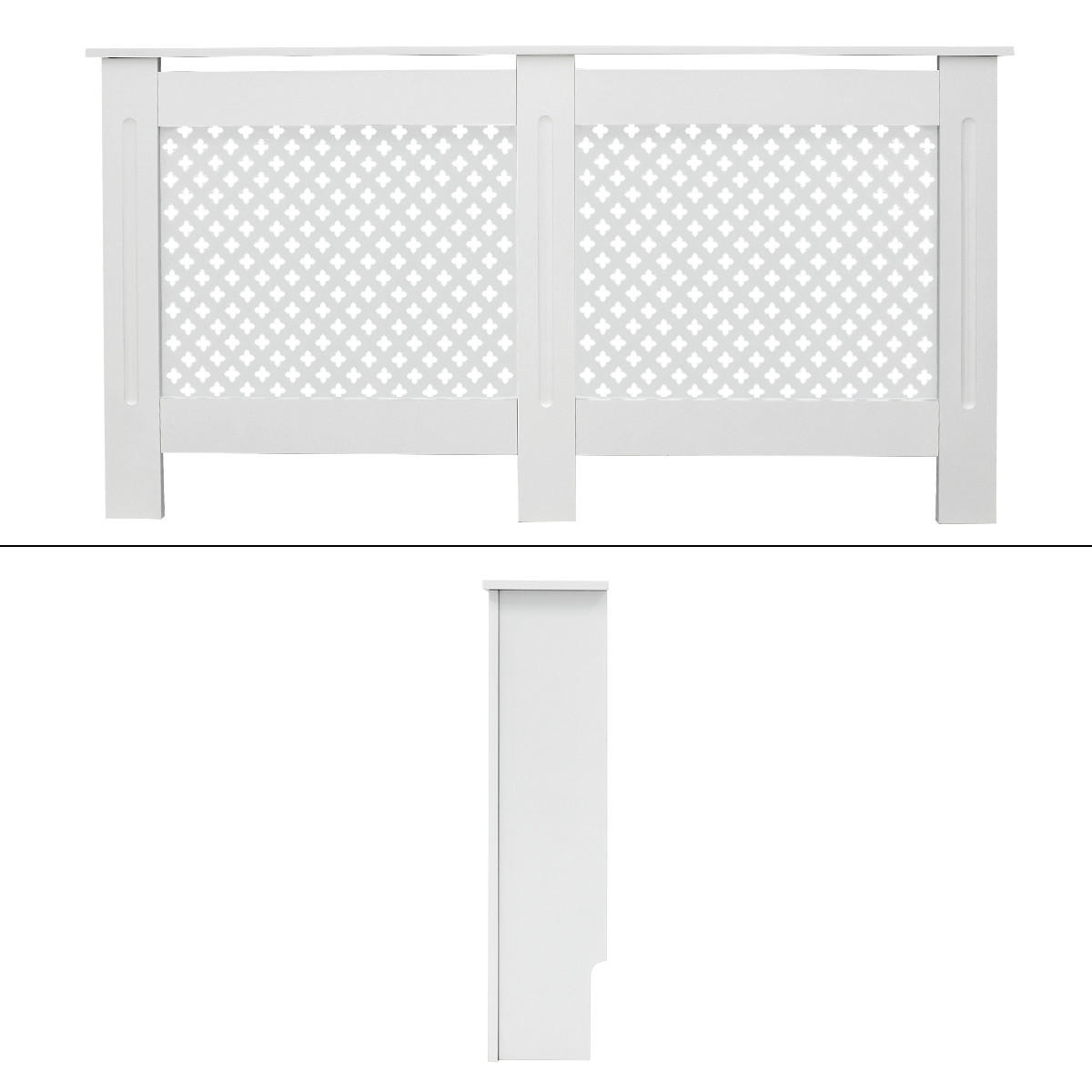 HEIZKÖRPERVERKLEIDUNG Wabenmuster 152 x 19 x 82 cm Weiß - Weiß, Holzwerkstoff (19/152/82cm) - ECD-Germany
