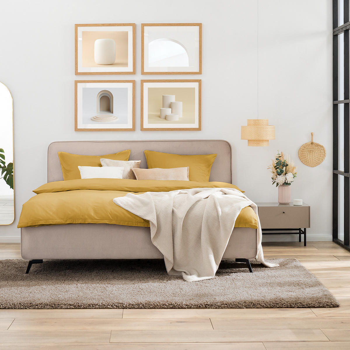 POLSTERBETT - Beige, Textil (180/200cm) - home24