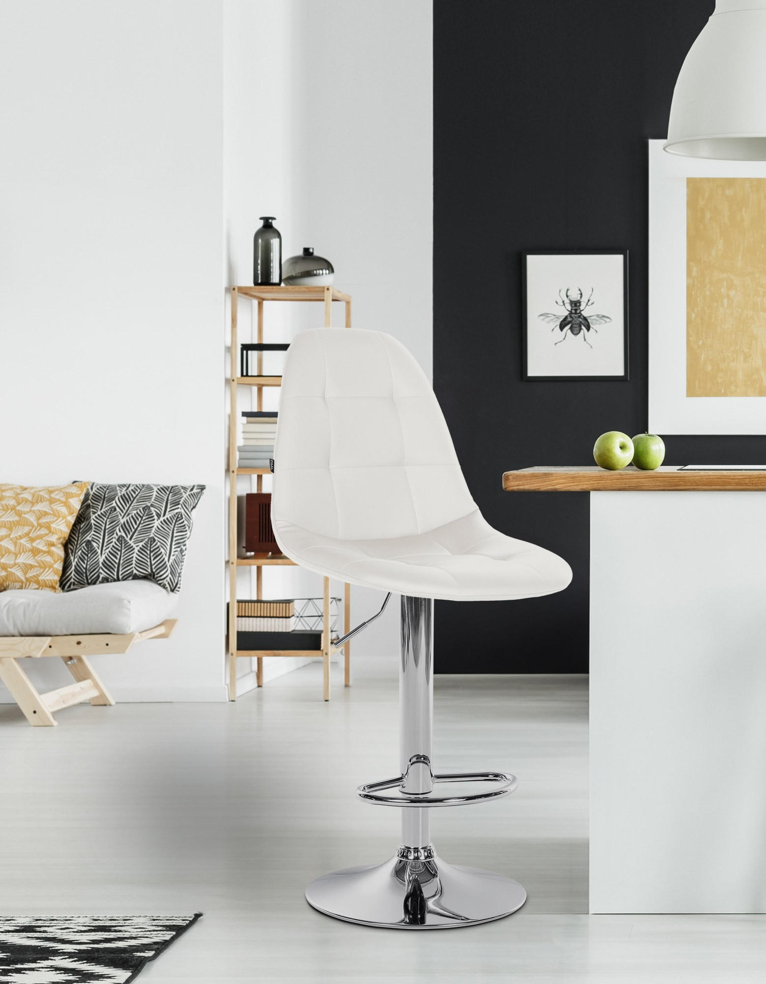 Thumbnail - CLP Barhocker, Weiß, Textil, 47x58x56 cm, Esszimmer, Barmöbel, Barhocker