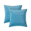 KISSENHÜLLEN 2er-Set Baumwollsamt blau 40/40 cm - Blau, Textil (40/40cm) - Homescapes