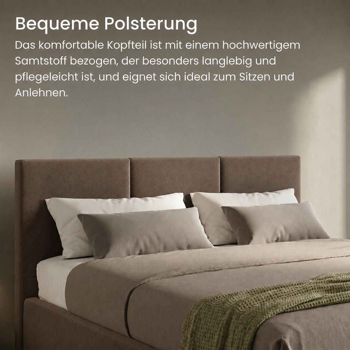 POLSTERBETT mit Stauraum 140x200 cm in Braun - Braun, Holzwerkstoff (140/200cm) - Home Collective