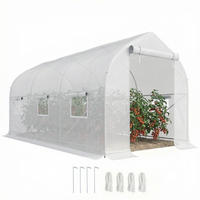 GEWÄCHSHAUS DE-12034 mit 2 Türen & 6 Fenstern Weiß - Weiß, Kunststoff (200/200/400cm) - ComfortXL