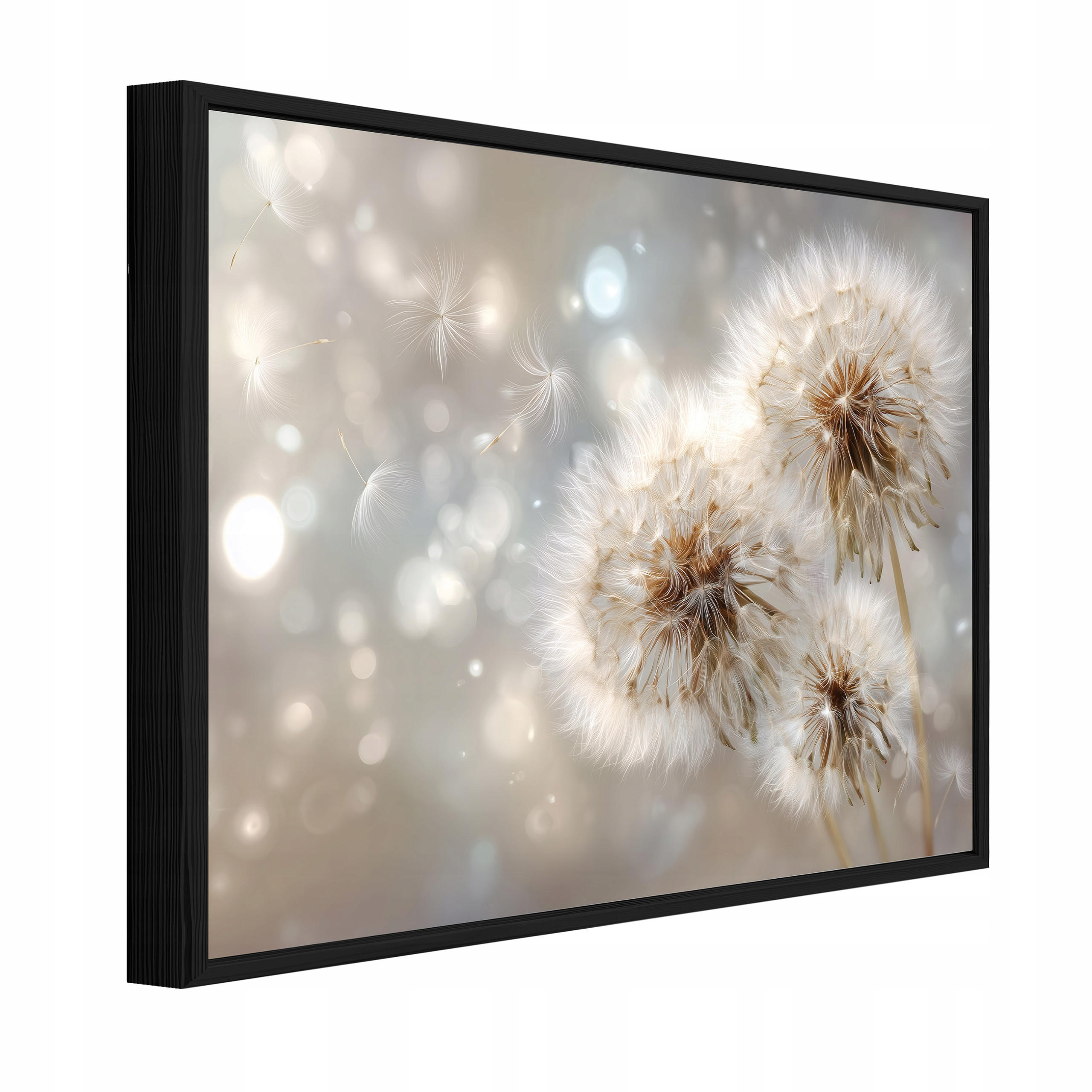 Wallarena ZARÁMOVANÉ obrazy květy pampelišky béžové 100x70 cm