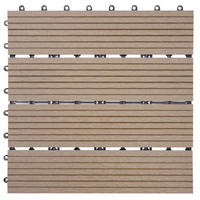 WPC BODENFLIESE 11x 30x30cm Basis Teak linear - Teakfarben, Kunststoff (30/30/2cm) - BERLINLODGE