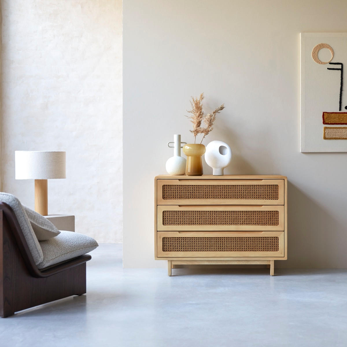 KOMMODE Luis Natur aus Ulme - Naturfarben, Holz (100/75/45cm) - Tikamoon