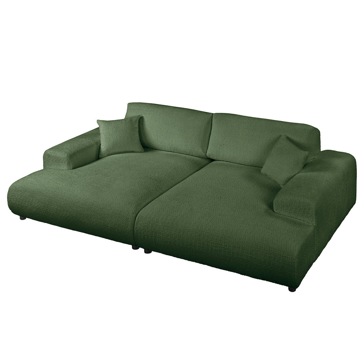BIGSOFA - Dunkelgrün/Schwarz, Kunststoff/Textil (237/79/144cm) - home24