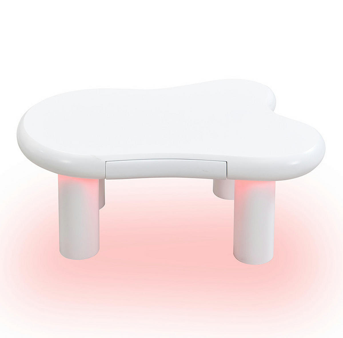 COUCHTISCH aus MDF 98x65,5x40 cm in Weiß mit LED-Beleuchtung & Schublade - Weiß, Holzwerkstoff (98/65.5/40cm) - Modfu