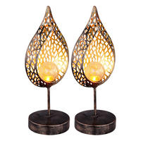 LED AUSSENLEUCHTE Gold patiniert 2er Set - Goldfarben, Glas (16/13/35.5cm) - Globo Lighting