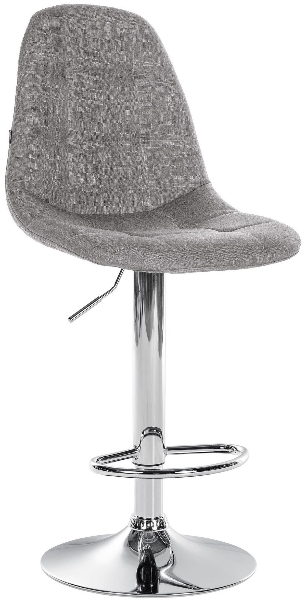 BARHOCKER Metall grau - Grau, Textil/Metall (47/99/56cm) - CLP