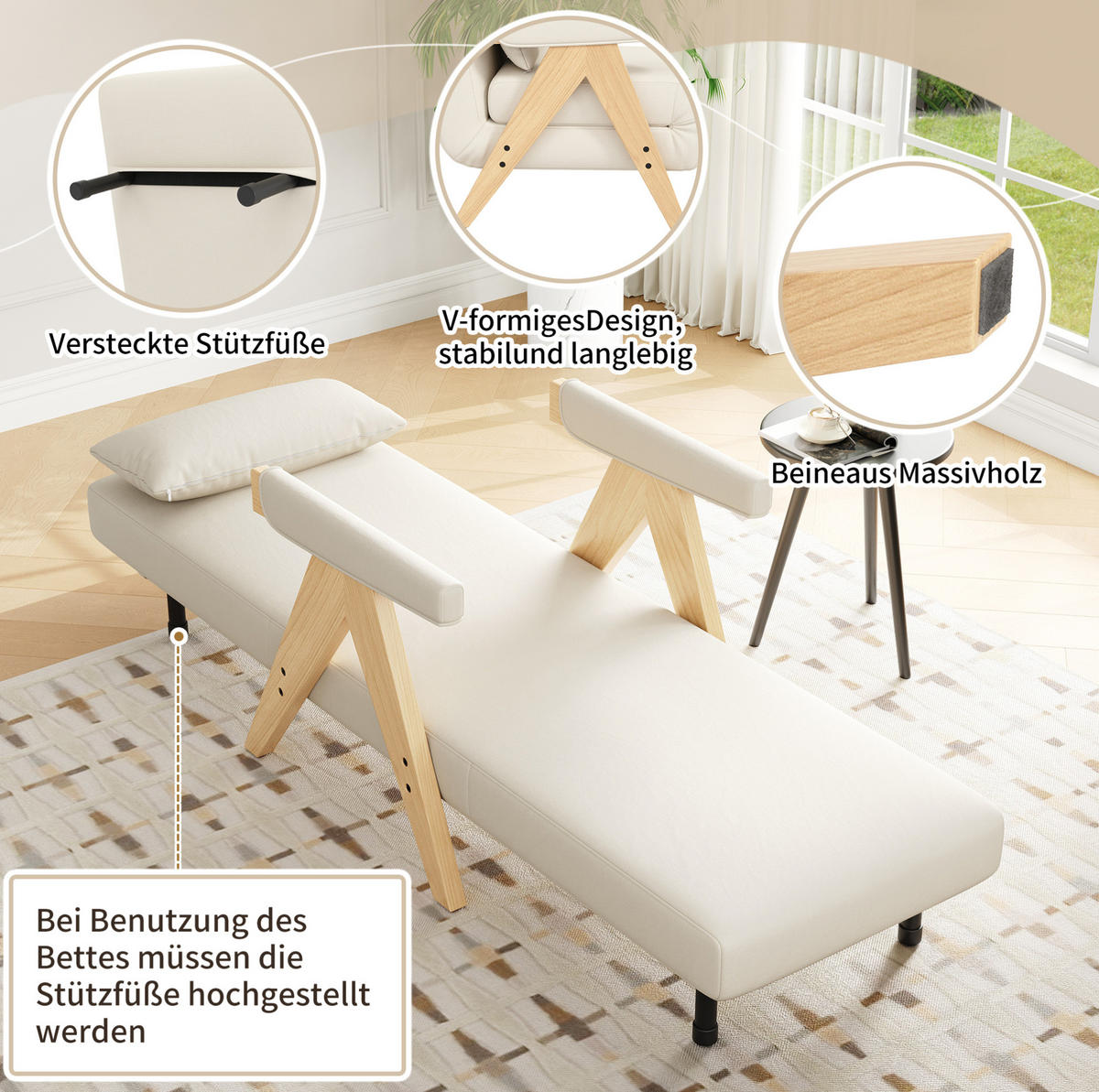 POLSTERSESSEL 87/64/60 cm mit Schlaffunktion und 6-fach verstellbarer Rückenlehne - Beige, Textil (87/64/60cm) - BEAOK