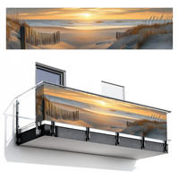 BALKON-SICHTSCHUTZ Strand - Dünen - Sonnenuntergang 500x120 cm - Sandfarben, Kunststoff (500/120cm) - MuchoWow