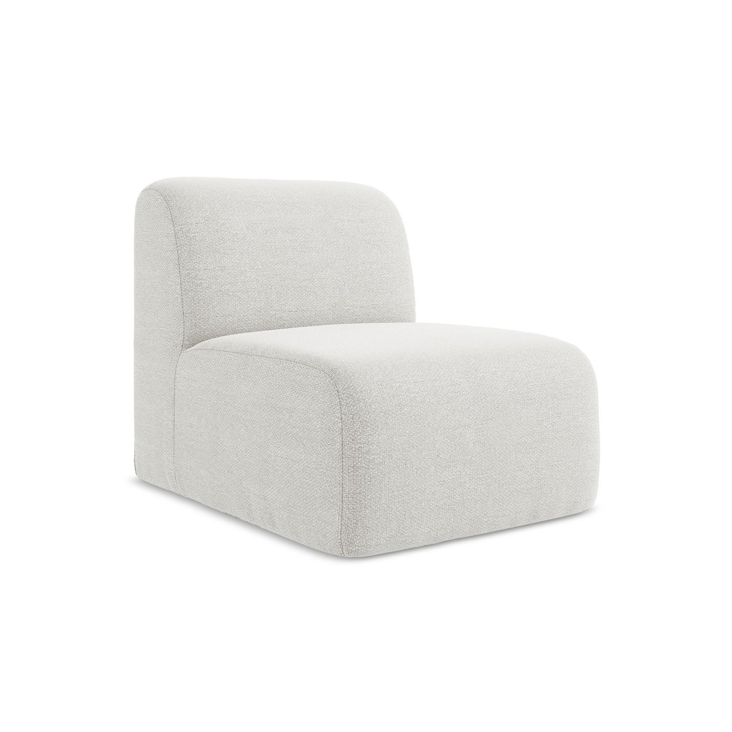 SOFAELEMENT Bouclé Stoff Weiß - Schwarz/Weiß, Holzwerkstoff/Kunststoff (70/75/94cm) - LaMiaSofa