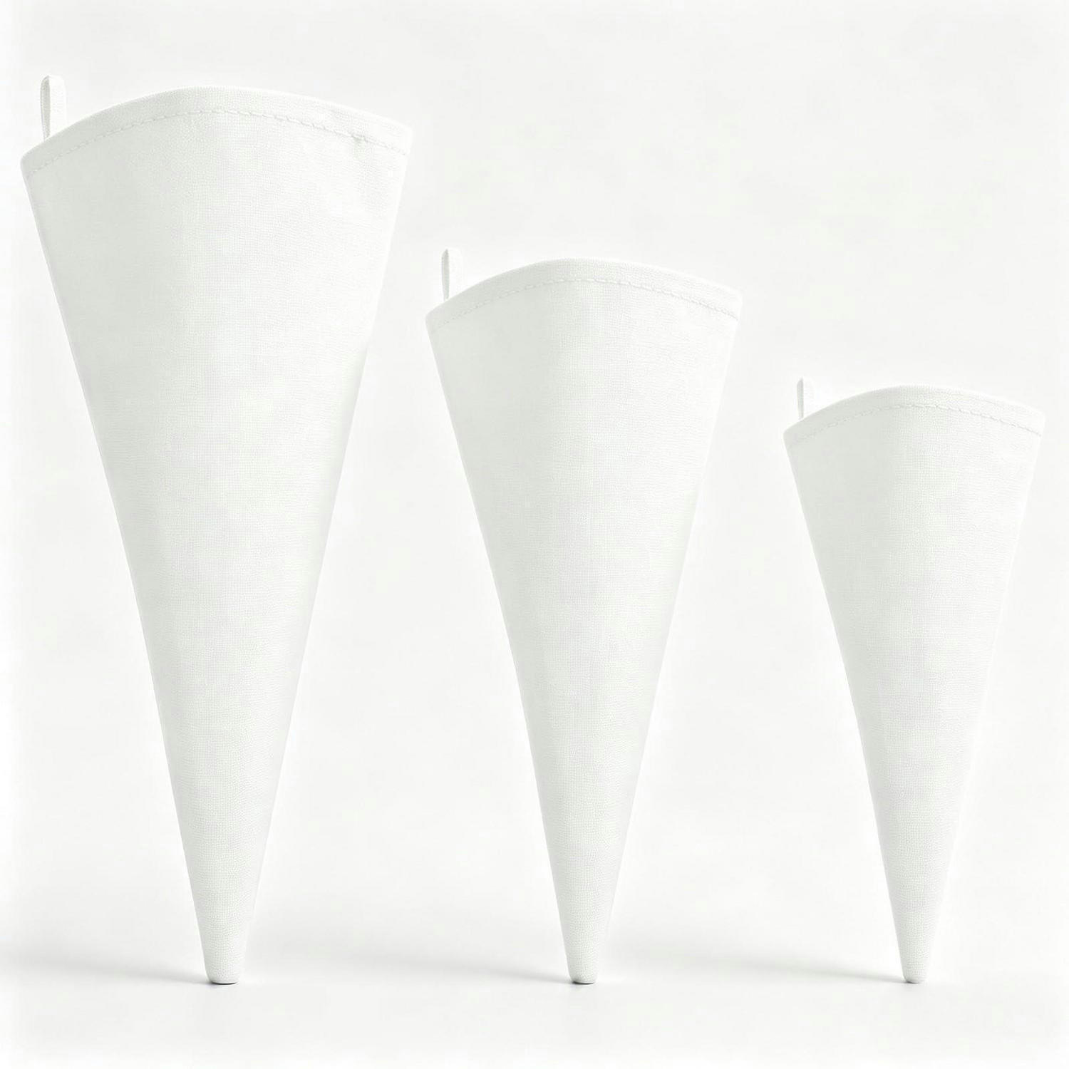 SPRITZBEUTEL 3-teiliges Set Stoff 35 cm, 40 cm, 45 cm - Weiß, Textil (17/1/45cm)