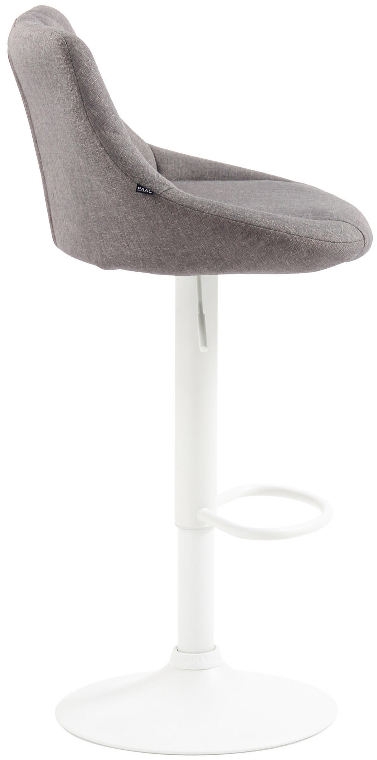 BARHOCKER Falon Stoff Grau Weiß - Grau, Textil (46/83/49cm) - DELUKE