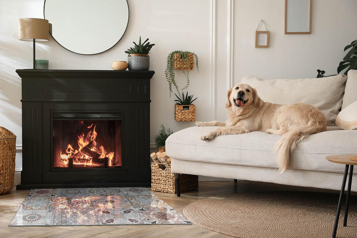 GLASPLATTE für Kamin 100x70 cm - Grau, Glas (100/70/0.4cm) - TULUP