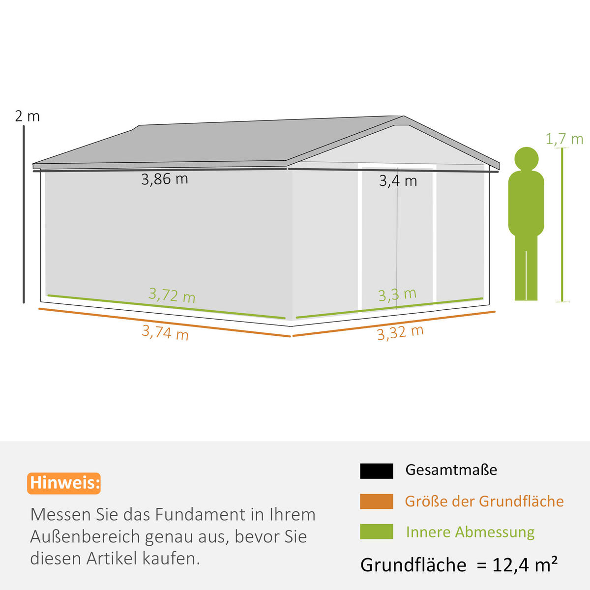 GARTENHAUS Gelb 1 Stück - Gelb, Kunststoff/Metall (340/200/386cm) - GiPP