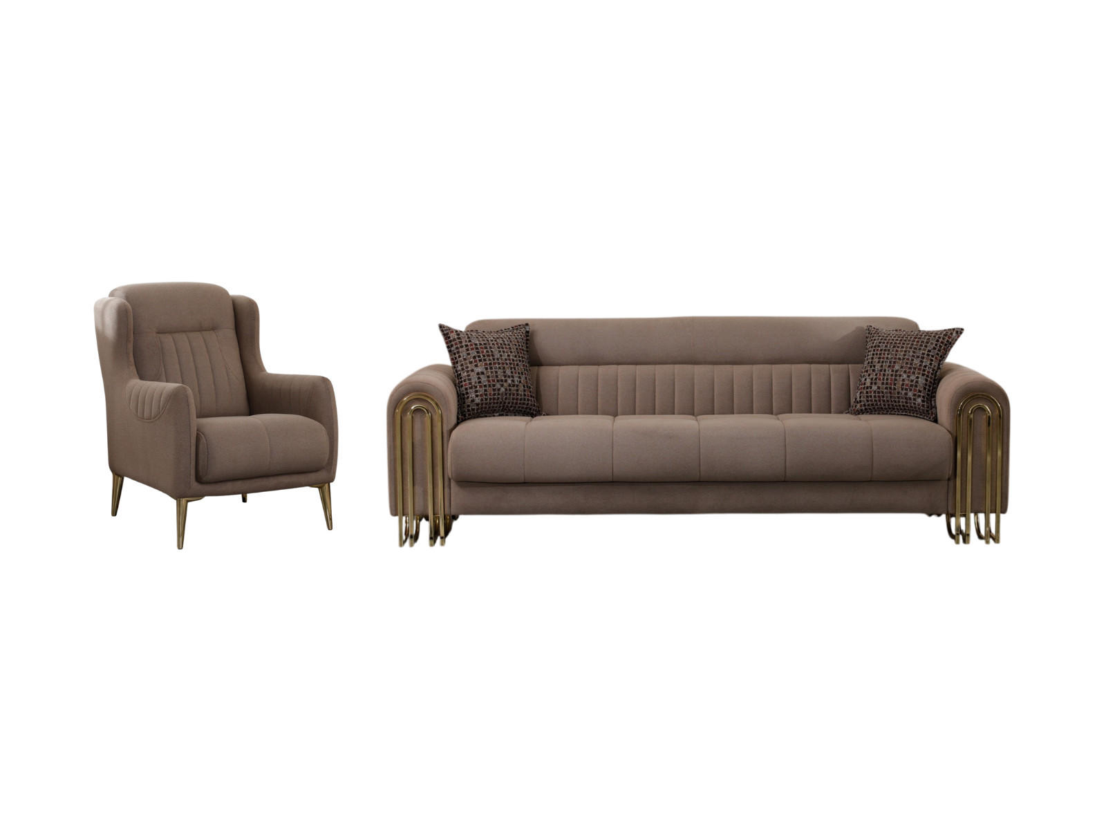 XXXLutz Sitzgarnitur Beige 243x85x95 cm