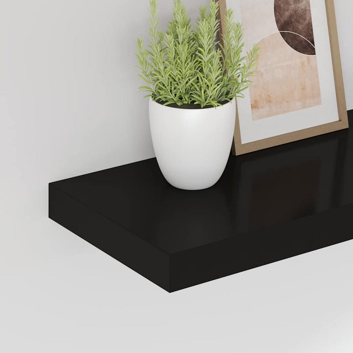 WANDBOARD 80/23,5/3,8 cm aus MDF Schwarz Max. Belastbarkeit 10 KG - Schwarz, Holzwerkstoff/Metall (80/3.8/23.5cm) - vidaXL