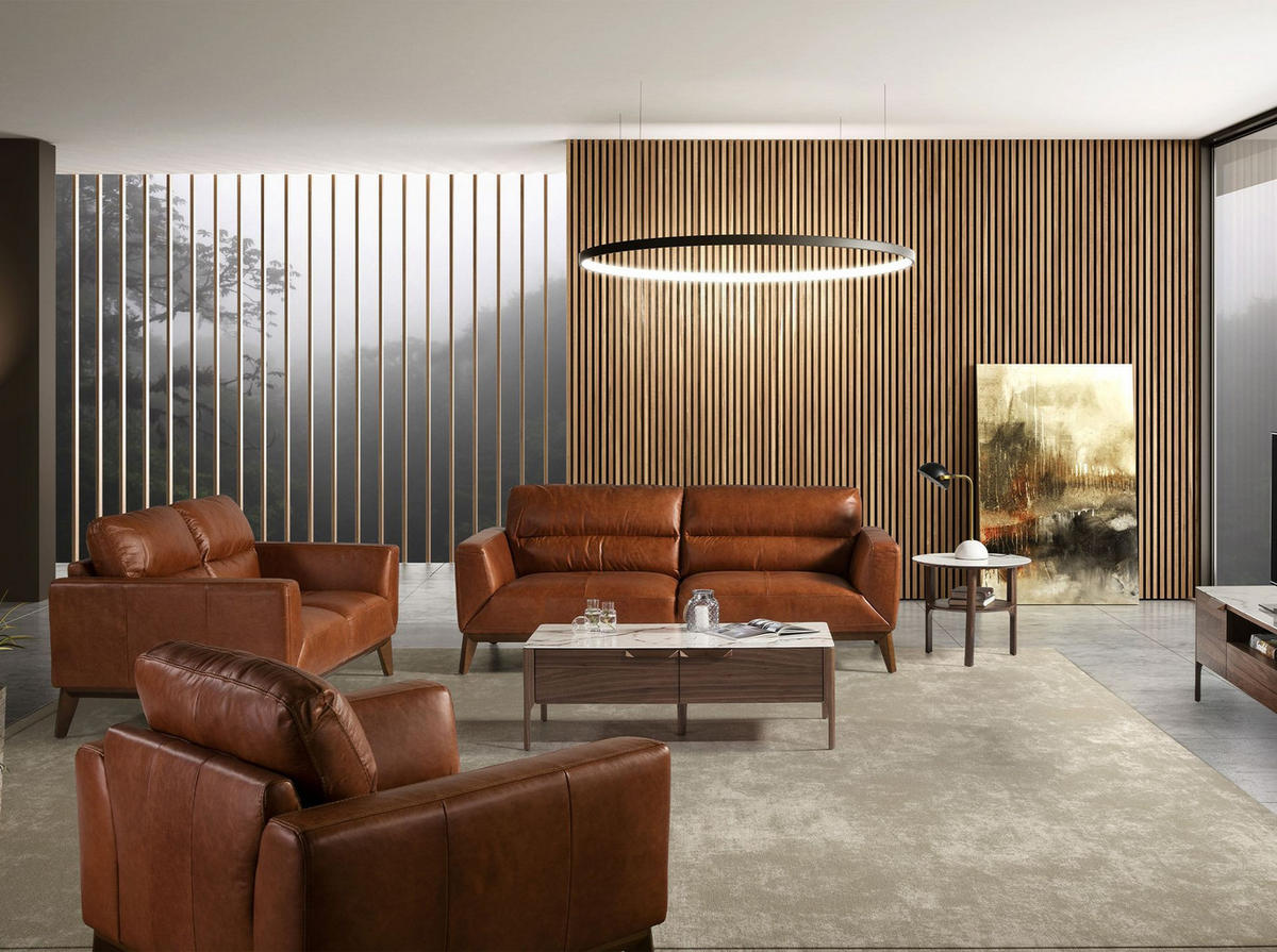 ECKTISCH Runder Ecktisch aus Porzellanmarmor und Nussbaumholz Ø60/50 cm - Nussbaumfarben/Weiß, Holz/Stein (60/60/50cm) - ANGEL CERDA