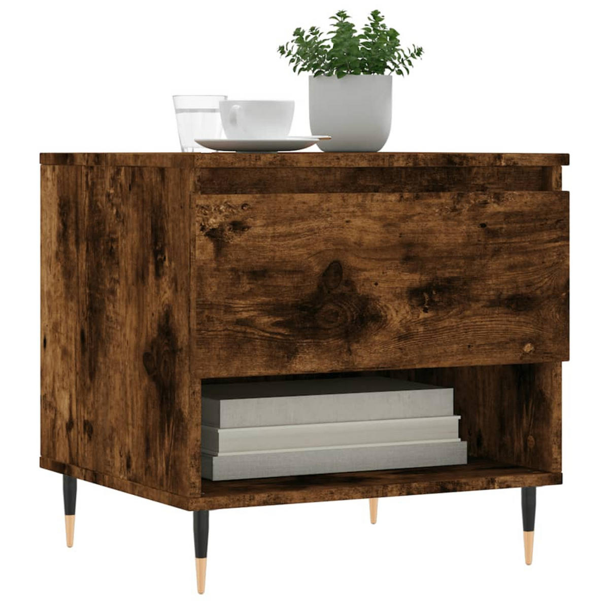 COUCHTISCHE 2 Stk. Räuchereiche 50x46x50 cm Holzwerkstoff - Braun, Holzwerkstoff (46/50/50cm) - furnicato