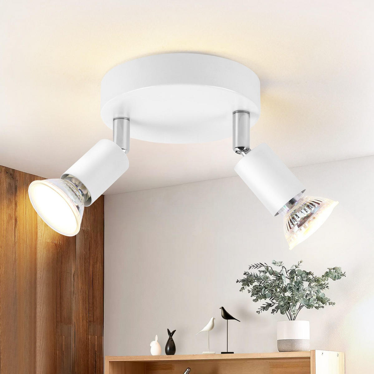 STRAHLER Gelegenheit 2-flammig 12/12/10.4 cm - Weiß, Metall (25/20/9.5cm) - ZMH