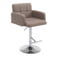 BARHOCKER Lausanne, Gestell Metall in Chromoptik, Stoff Taupe - Taupe/Chromfarben, Textil/Metall (60/100/56cm) - TPFLiving