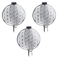 LED AUSSENLEUCHTE Solarleuchte Schwarz Silber - Schwarz, Metall (40/40/51cm) - Globo Lighting