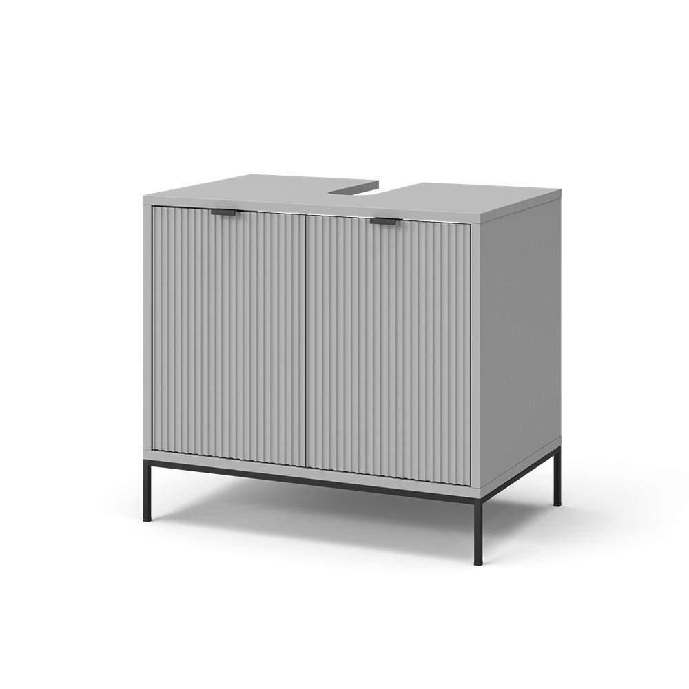 WASCHTISCHUNTERSCHRANK Eliza Grau 70 x 63 cm mit Türen - Grau, Holzwerkstoff (70/63/45.1cm) - Vicco