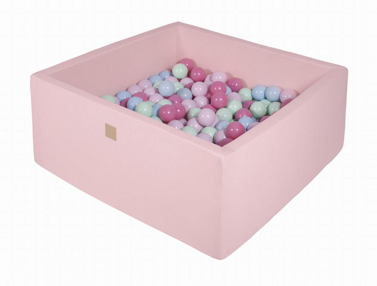 BÄLLEBAD für Kinder, Cotton, Hellrosa - Hellrosa/Dunkelrosa, Textil (90/90/40cm) - MeowBaby