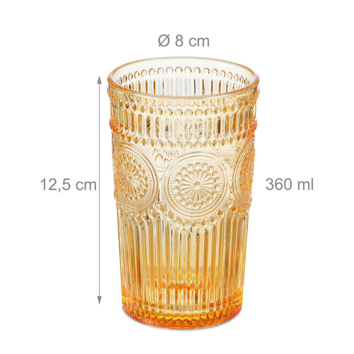 4XTRINKGLÄSER - Multicolor, Glas (0.36L) - Relaxdays