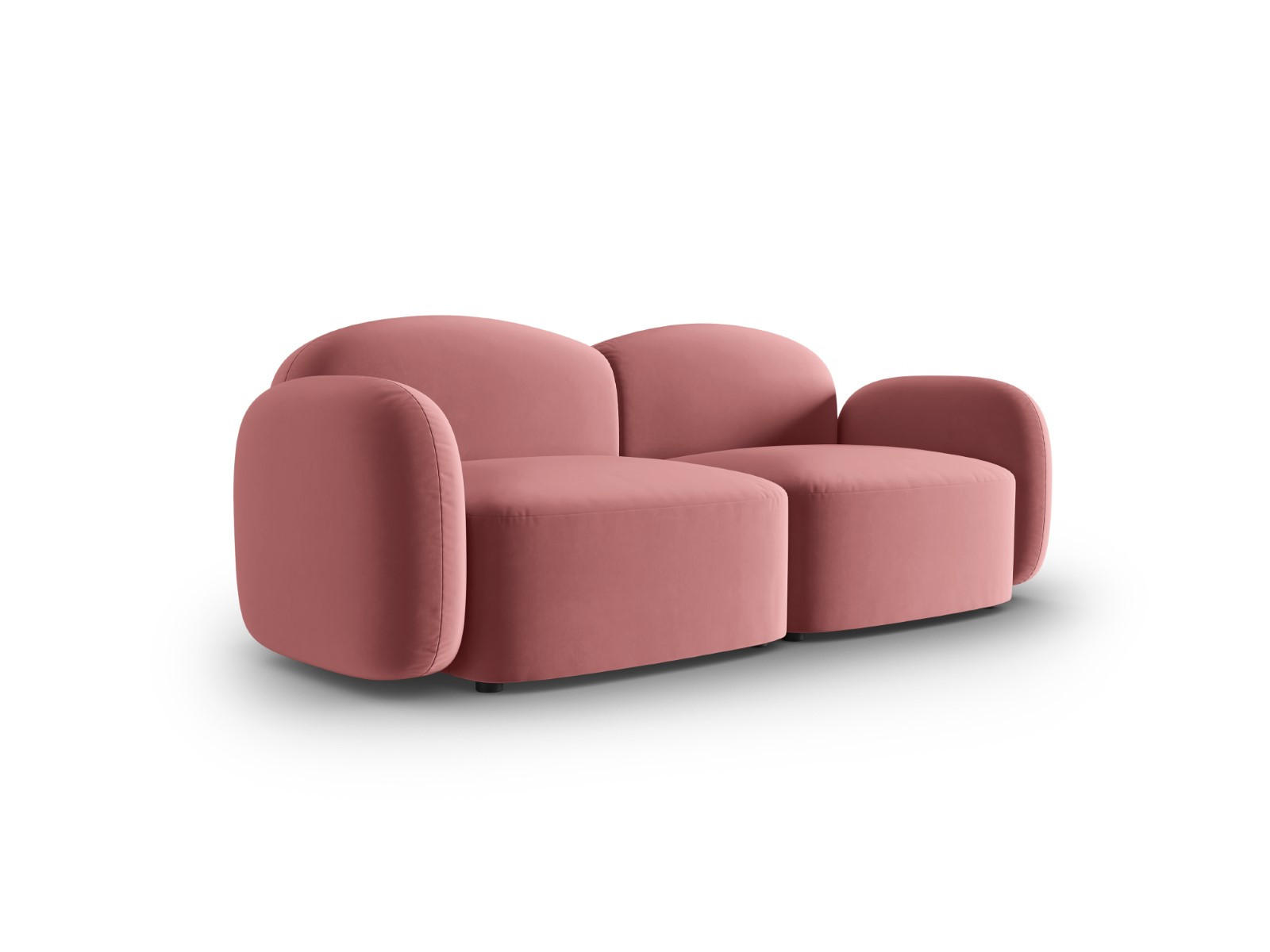 SOFA Blair aus Samt lachs 2 Sitzplätze - Pink, Textil (87/80/194cm) - Micadoni