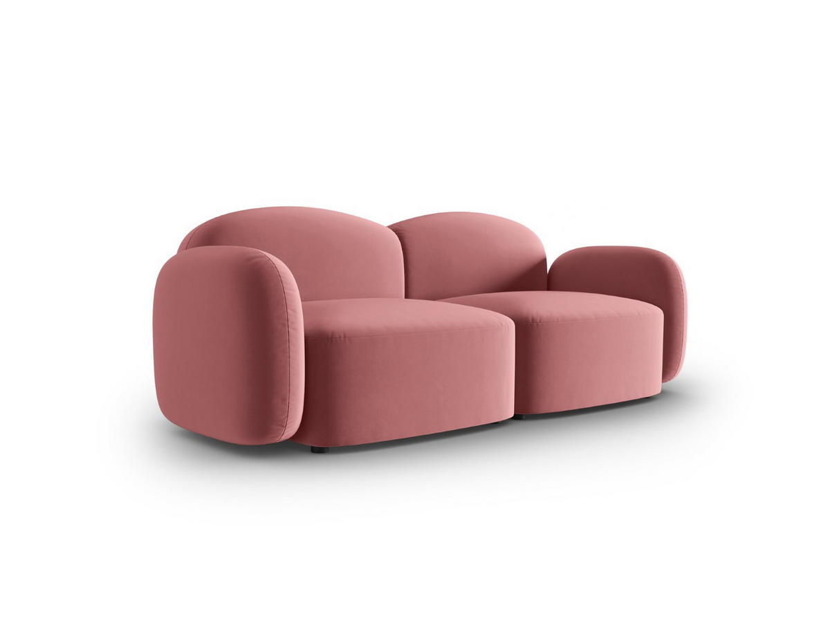 SOFA Blair aus Samt lachs 2 Sitzplätze - Pink, Textil (87/80/194cm) - Micadoni