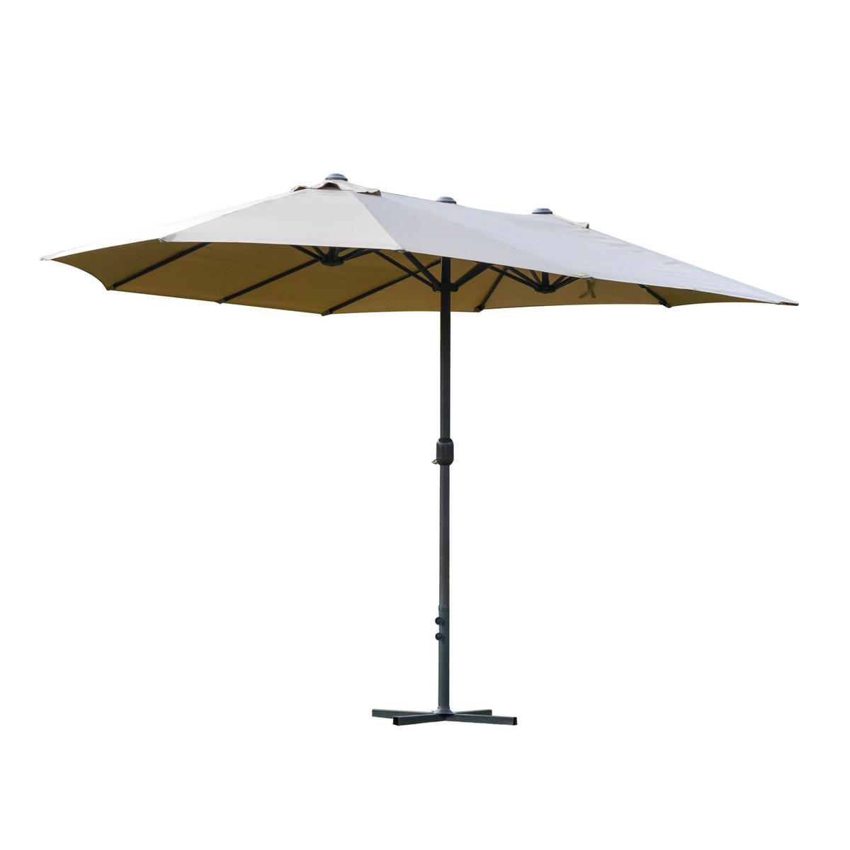 SONNENSCHIRM DE-11403 rechteckig, XXL, mit Kurbel Café - Braun, Metall (270/460cm) - ComfortXL
