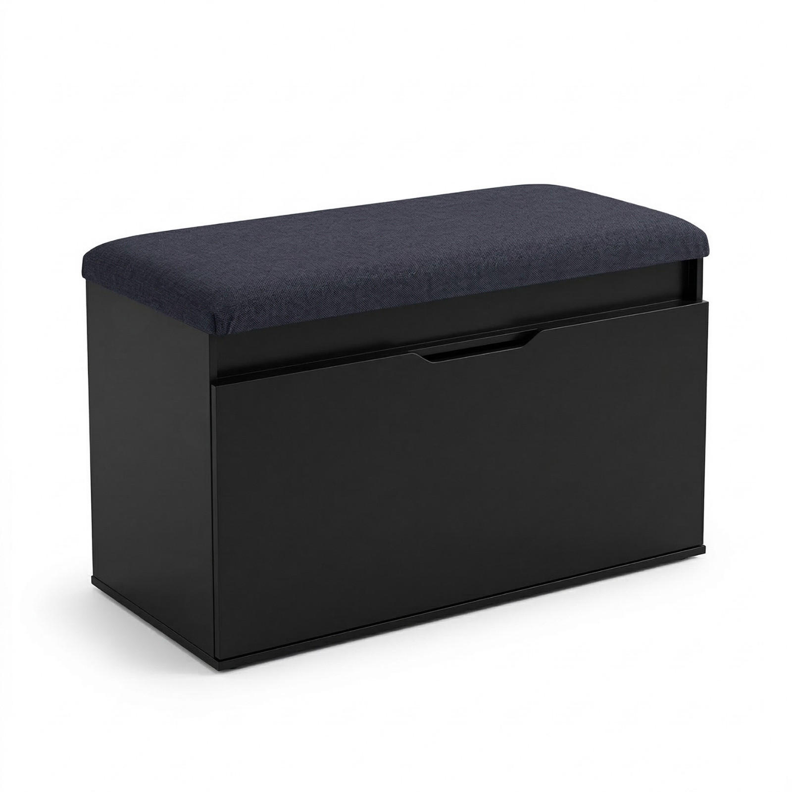 SCHUHSCHRANK Soto 80/50/35 cm Sitzbank - Schwarz, Holzwerkstoff (80/50/35cm) - BOXIMO