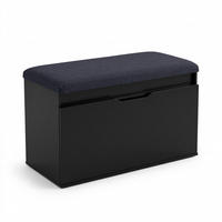 SCHUHSCHRANK Soto 80/50/35 cm Sitzbank - Schwarz, Holzwerkstoff (80/50/35cm) - BOXIMO