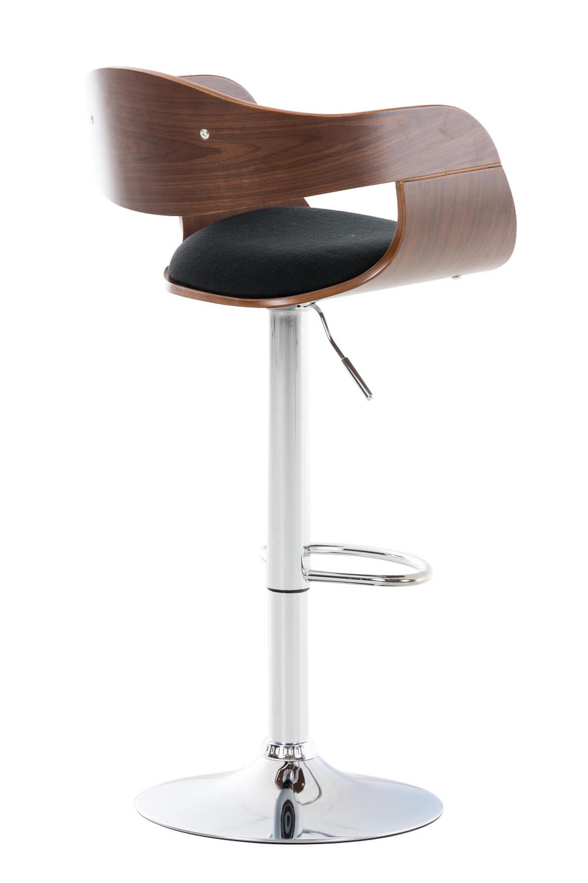 BARHOCKER Nadan Stoff Walnuss/schwarz - Schwarz, Textil/Metall (50/88/48cm) - DELUKE