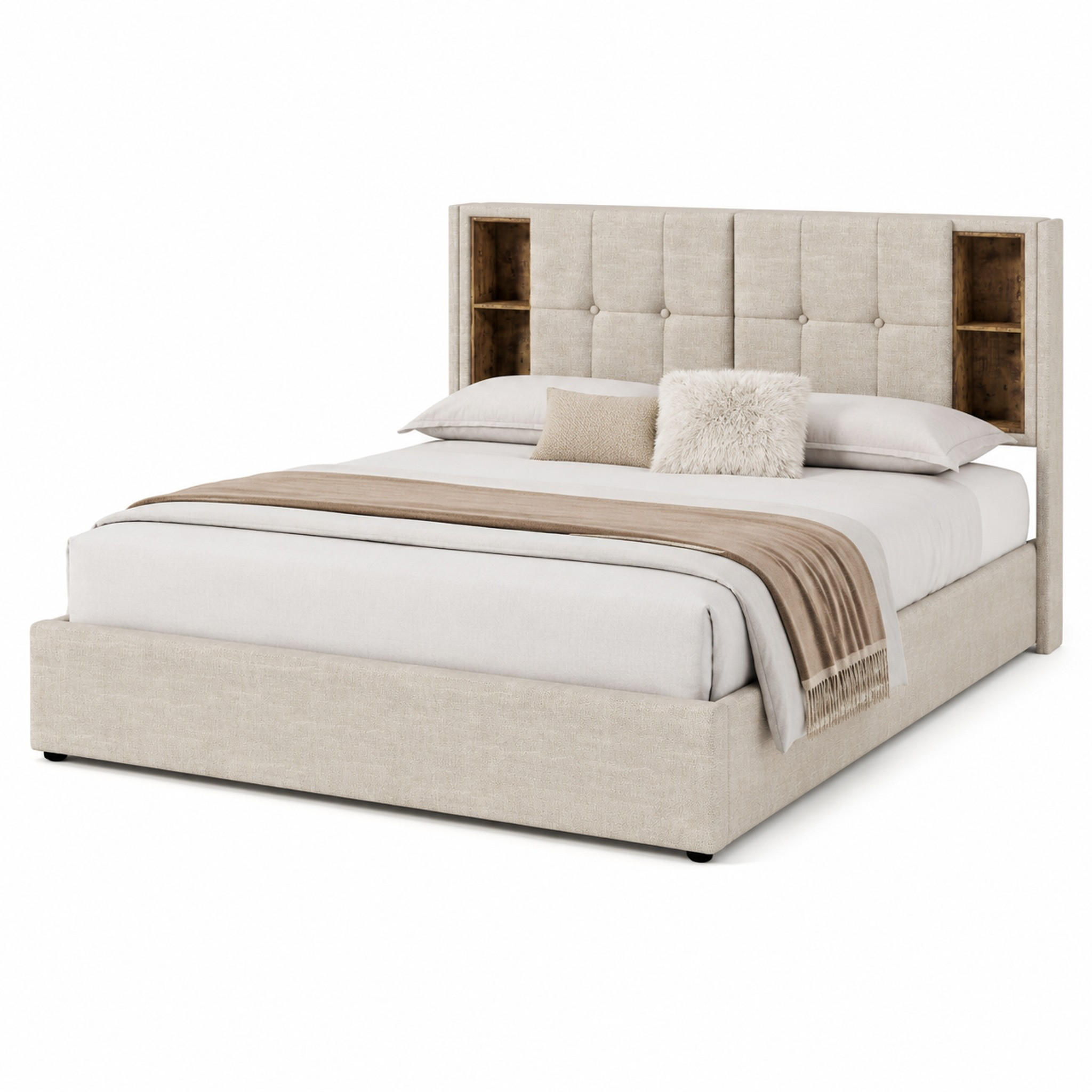 Beauniv Polsterbett Beige 140x200 cm