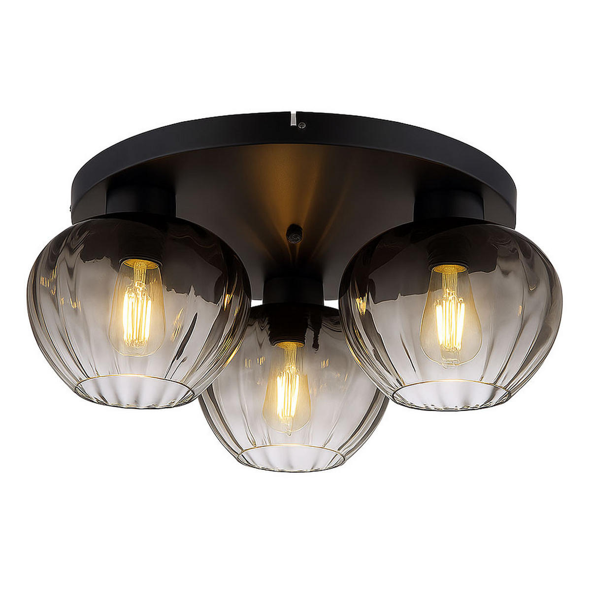 KRONLEUCHTER TOY Schwarz Rauchglas - Schwarz, Glas (45/45/20.5cm) - Nowa