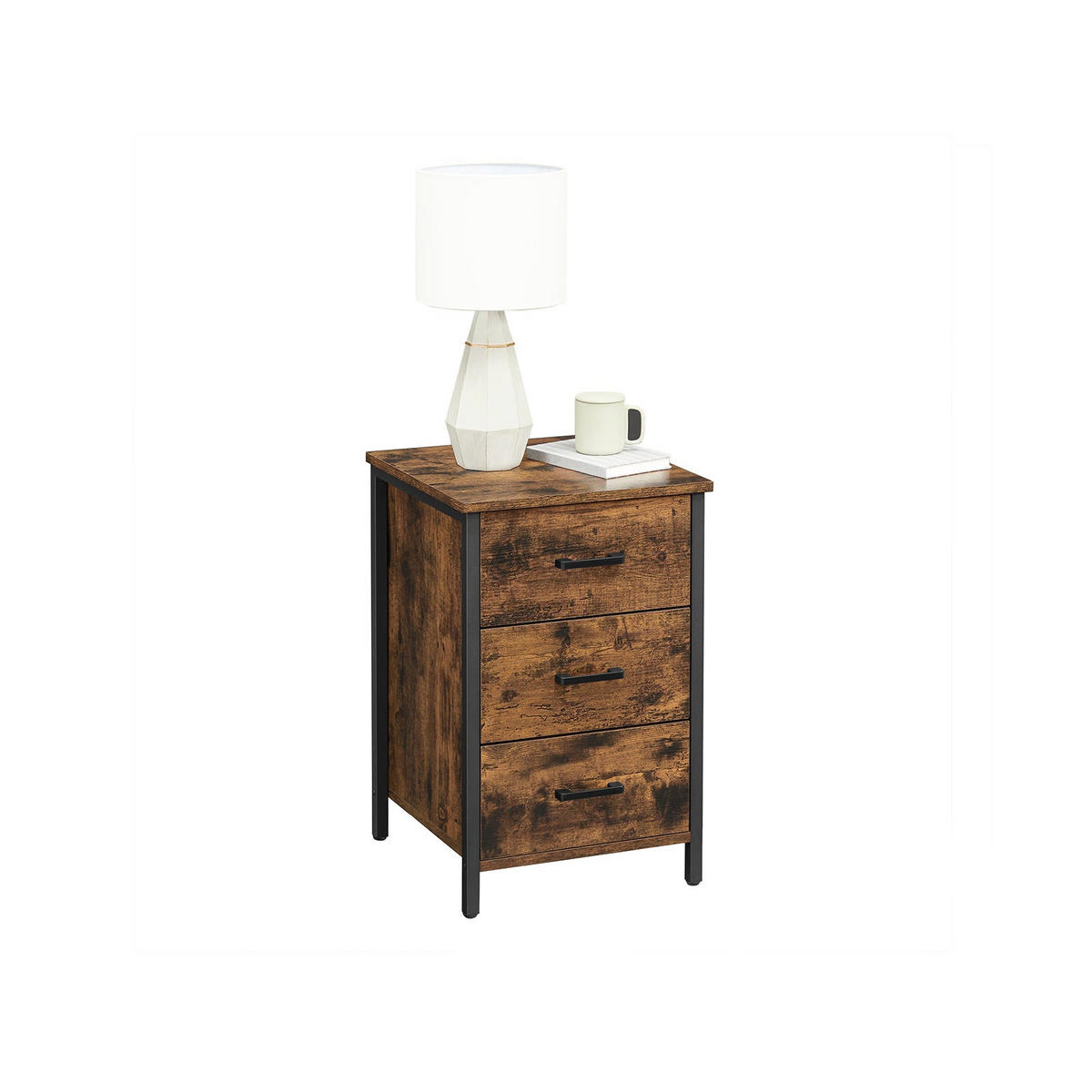 BEISTELLTISCH NACHTTISCH - Braun, Holzwerkstoff (40/40/60cm) - Hansiro